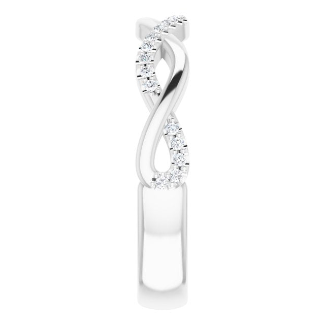 Infinity Design Round Diamond Wedding Band-VIRABYANI
